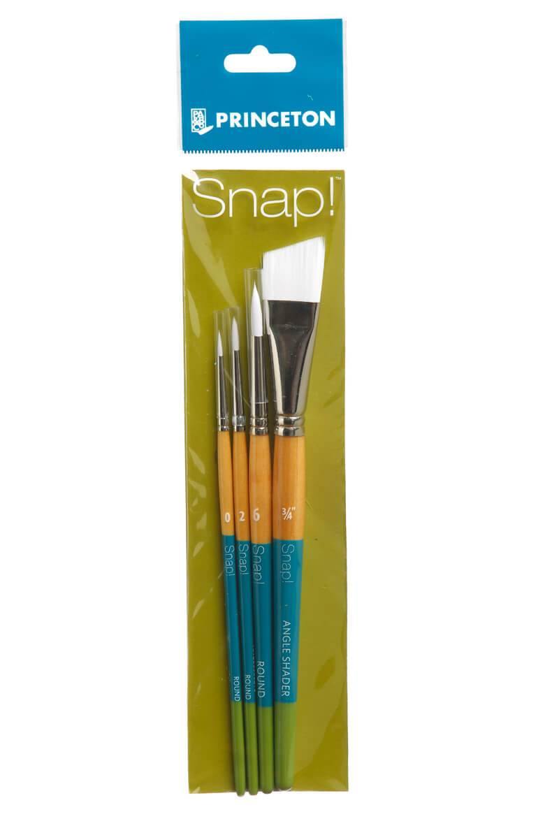 Princeton Snap Series 9850 Short Handle White Synthetic Brush for Watercolour, Acrylic - Art Supplies Australia