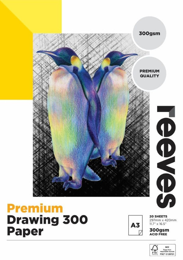 Reeves Premium Drawing Pads 300GSM 20 Sheets - Art Supplies Australia