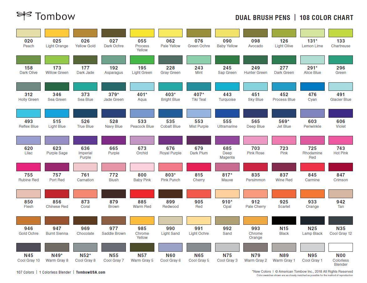 Tombow Artists' Dual Brush Pen (Markers) Individual - Art Supplies Australia