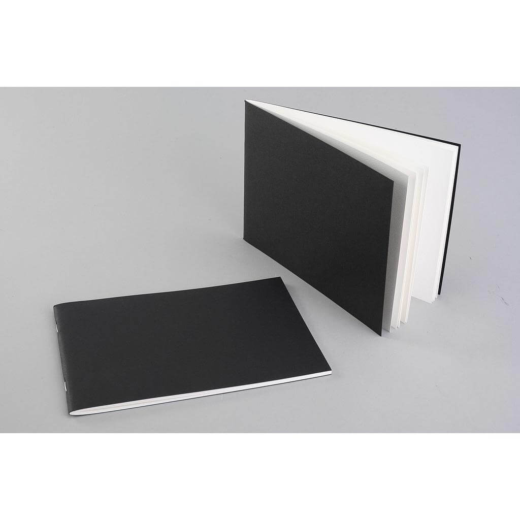Derivan Watercolour Sketch Book Landscape Black Cover - Made in Italy - Art Supplies Australia