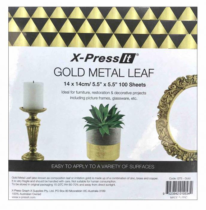 Xpress It Metal Leaf 100 Sheets Pack Gold/Silver - Art Supplies Australia