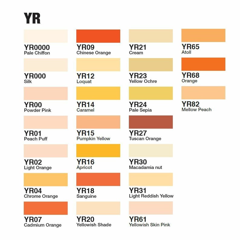 Copic Ciao Markers Yellow-Red - Art Supplies Australia