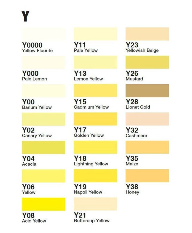 Copic Ciao Markers Yellow - Art Supplies Australia