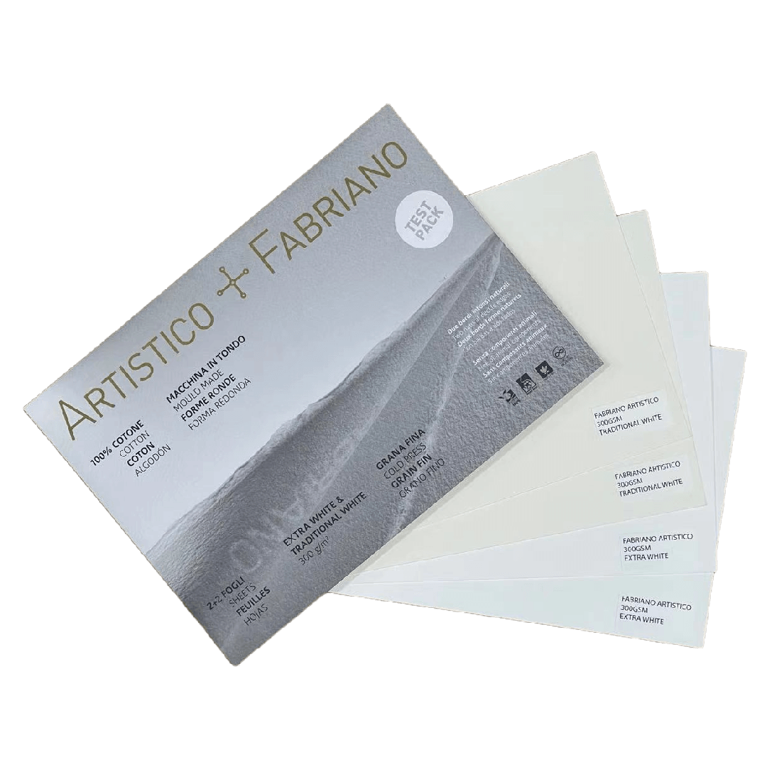 Fabriano Artistico 100% Cotton Watercolour Paper Sheet Test Pack - Art Supplies Australia