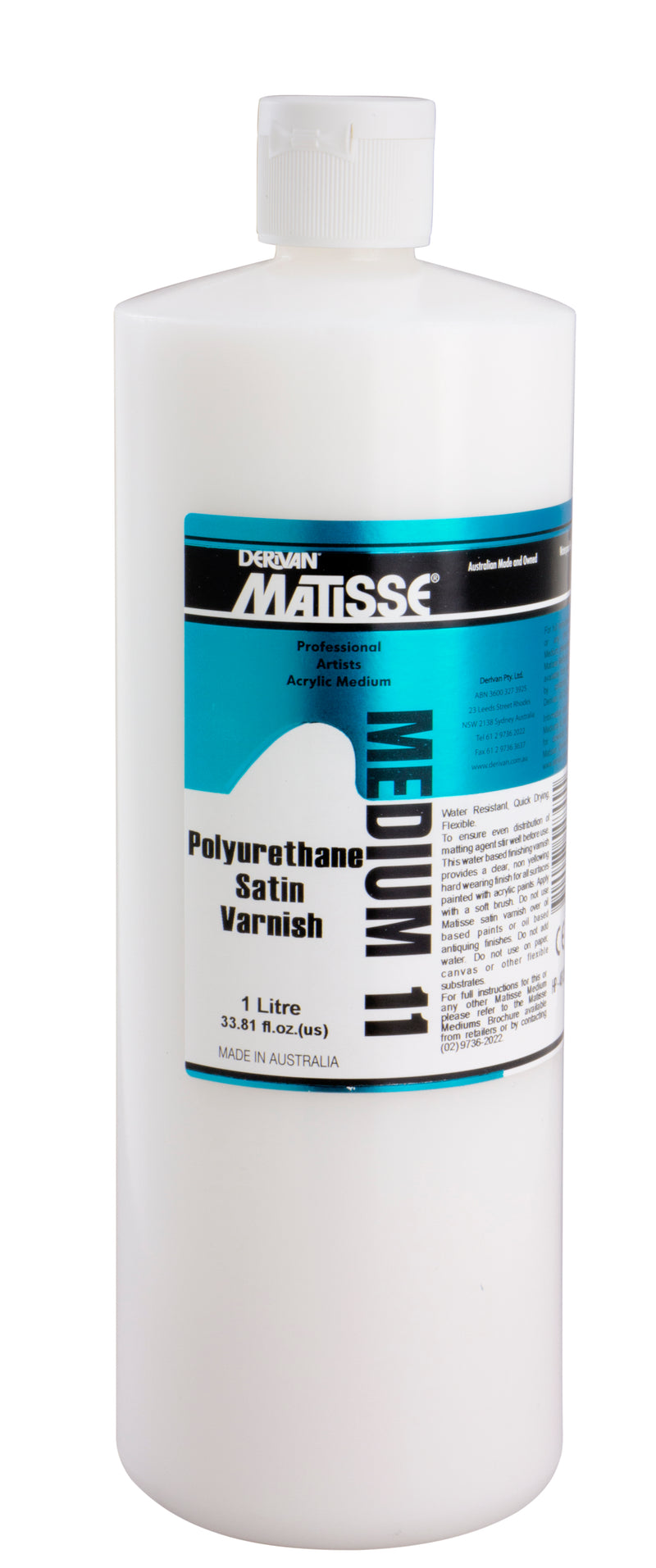 Matisse Acrylic Medium MM11 Polyurethane Satin Varnish - Art Supplies Australia