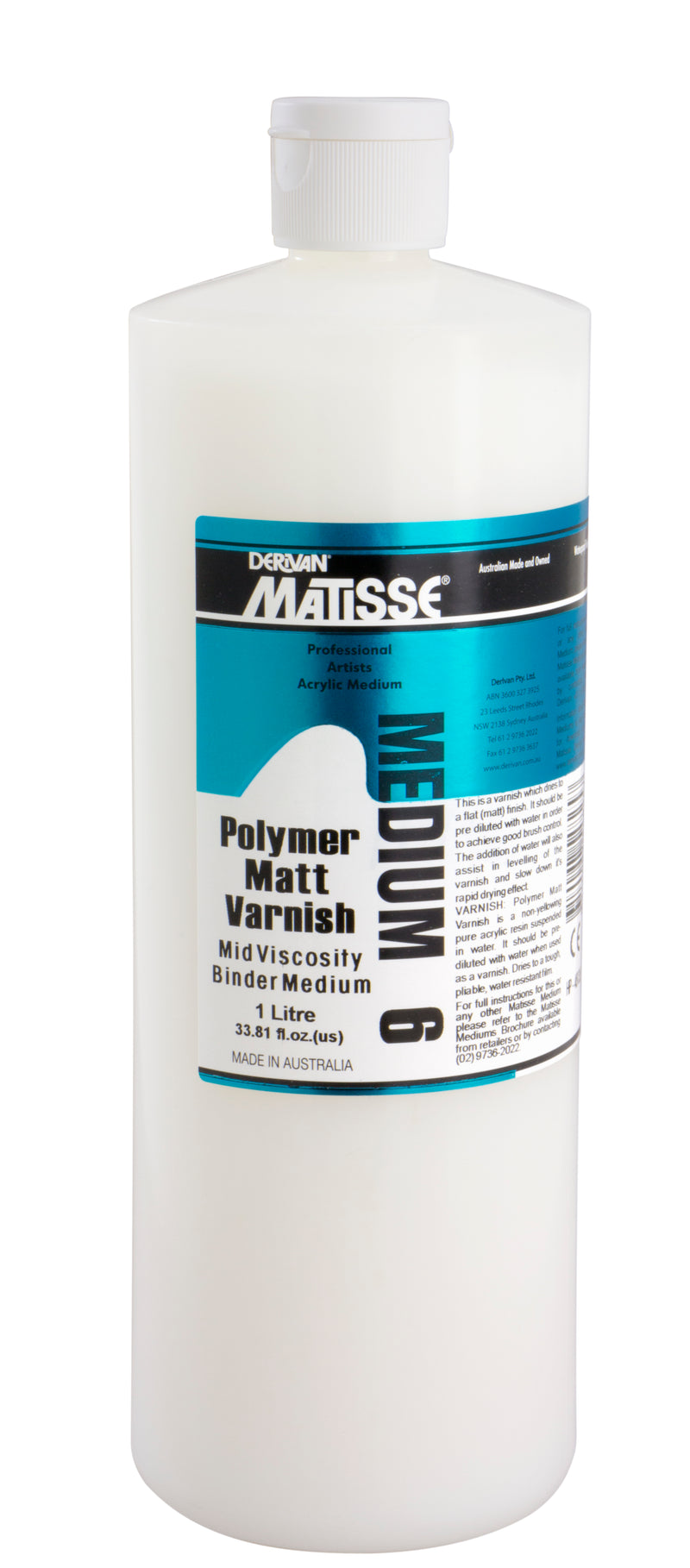 Matisse Acrylic Medium MM6 Polymer Matt Varnish - Art Supplies Australia