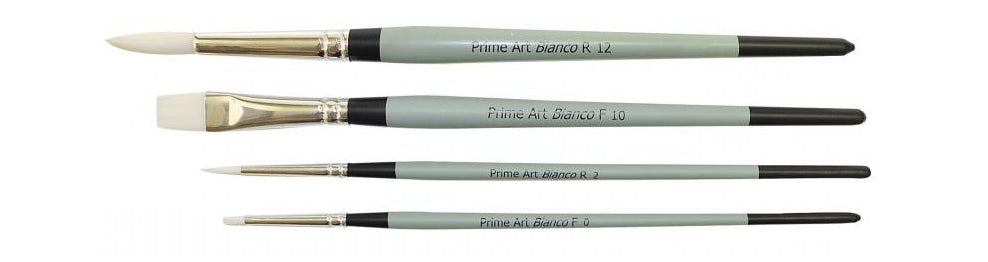 Prime Art Bianco White Taklon / Short Handle - Art Supplies Australia