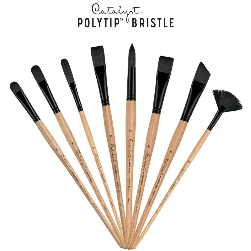 Princeton Catalyst Series 6400 Polytip Bristle Brushes (Long Handle) - Art Supplies Australia