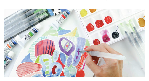 Derivan Refillable Brush Pens 4 Pieces Set - Art Supplies Australia