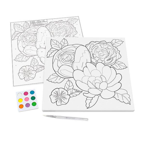 Faber Castell Creative Studio Paint By Numbers Watercolour Set - Floral