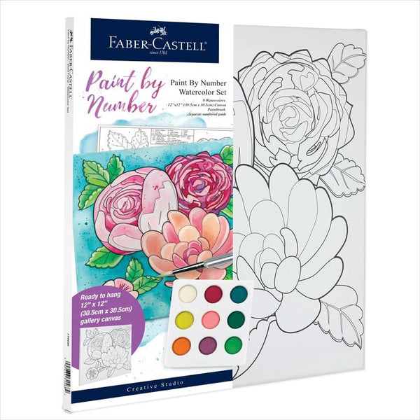 Faber Castell Creative Studio Paint By Numbers Watercolour Set - Floral