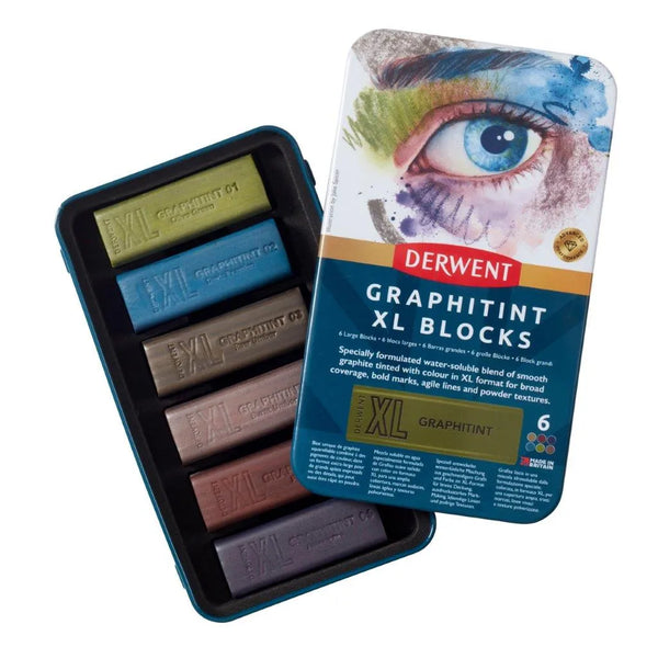 Derwent Graphitint XL Blocks Tin Set of 6