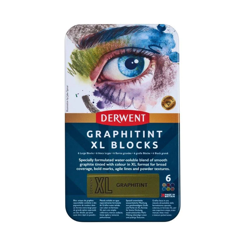 Derwent Graphitint XL Blocks Tin Set of 6