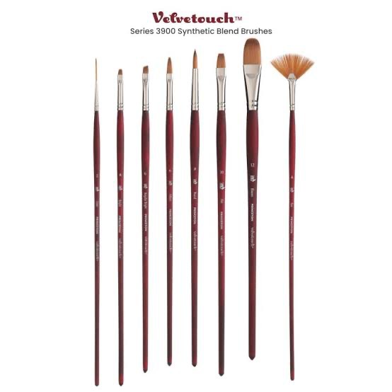 Princeton Velvetouch Series 3900 Premium Synthetic Blend Brush (Long Handle)