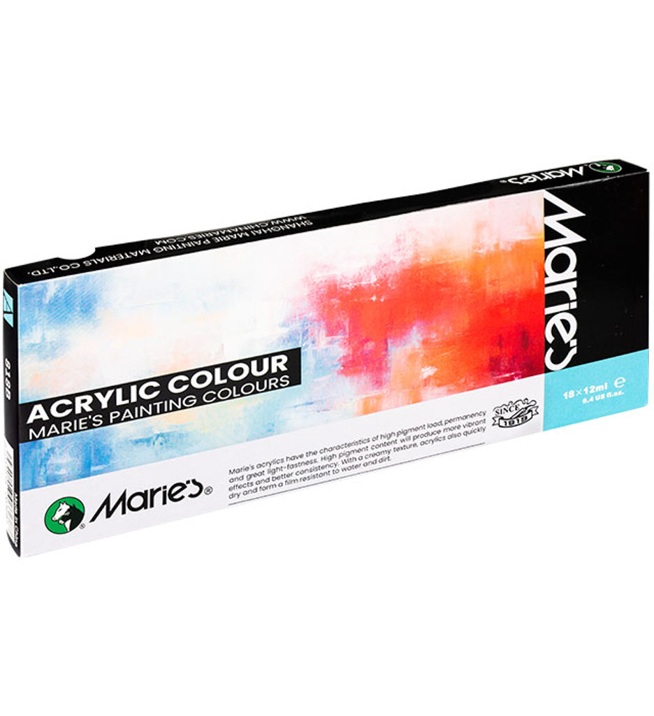 Marie's Economical Artist Acrylic Colour Set - 18 x 12ml