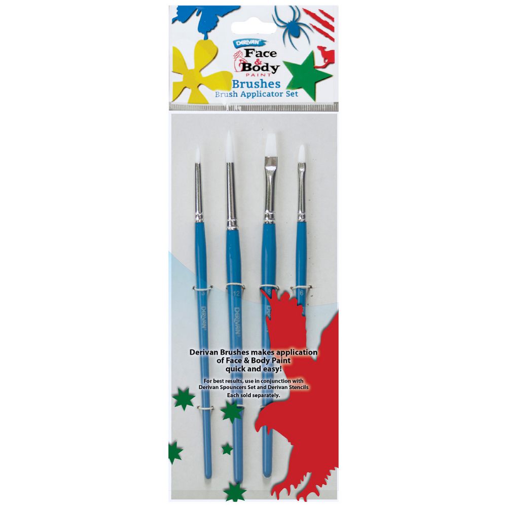 Derivan Face & Body Paint Brush Set