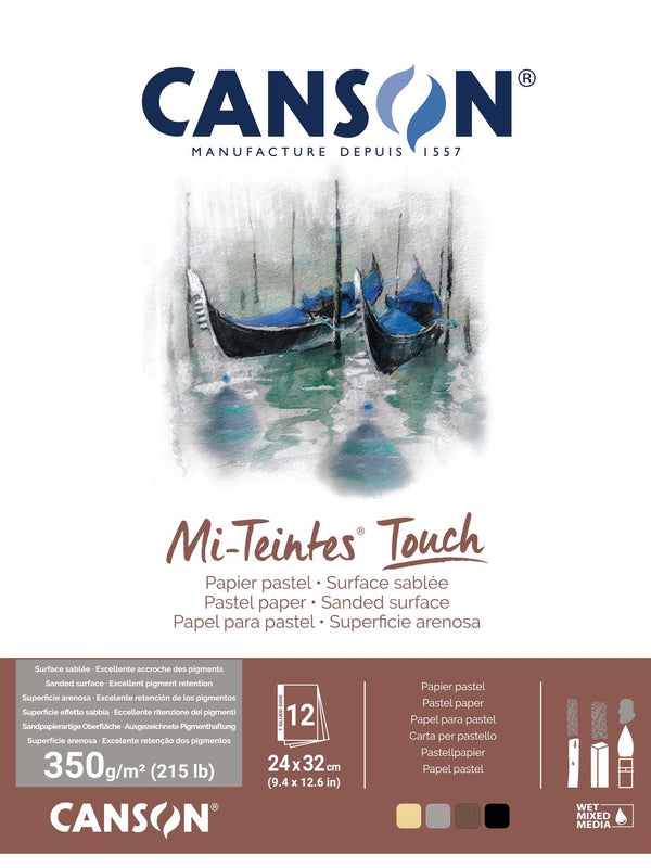 Canson Mi-Teintes Touch Pastel & Multi-Technique Drawing Paper Pads 350gsm 12 Sheets