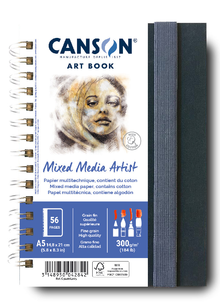 Canson Art Book 300gsm Mixed Media Artist Wire Bound