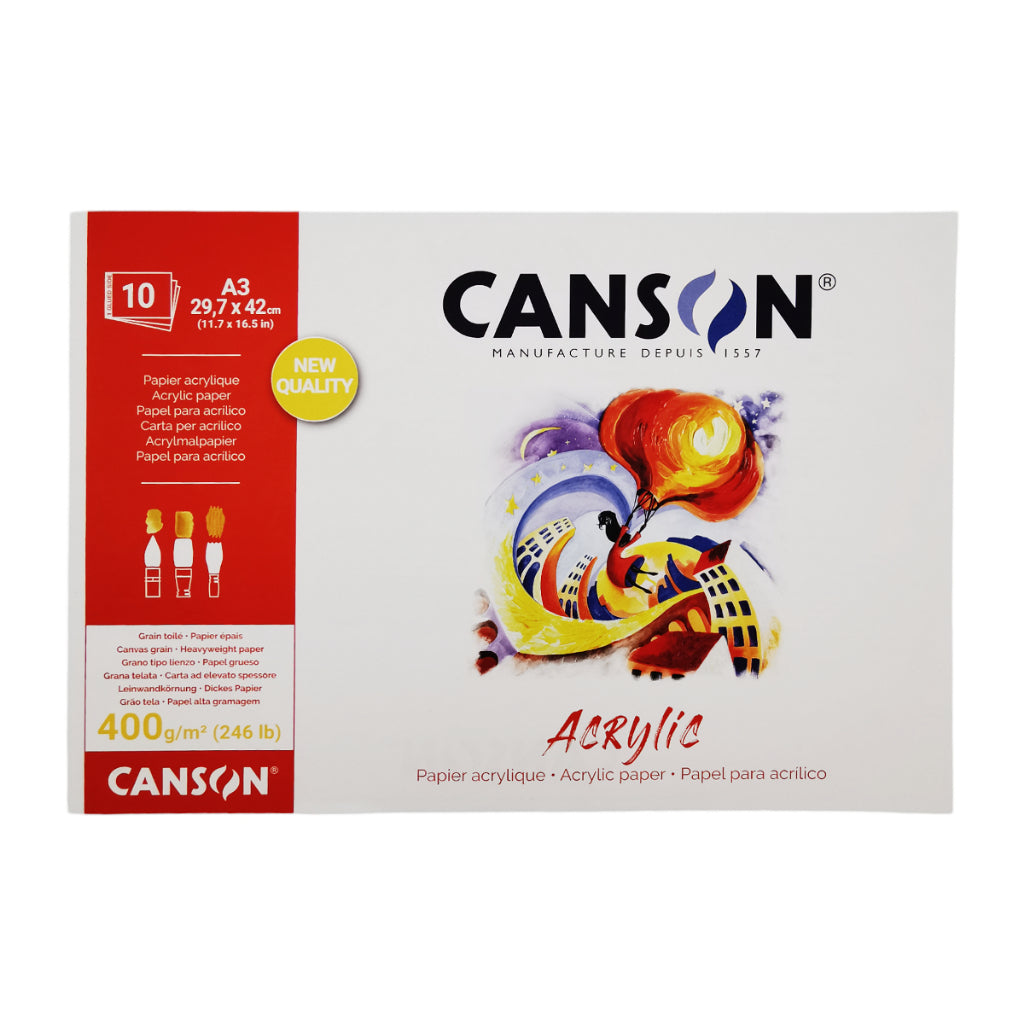 Canson Acrylic Paper Pads 400gsm 10 Sheets