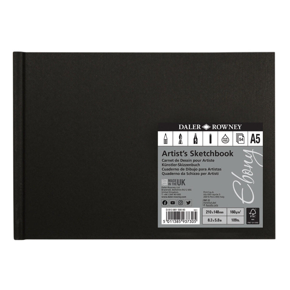 Daler-Rowney Ebony Hard Bound Artist's Sketchbook 160gsm
