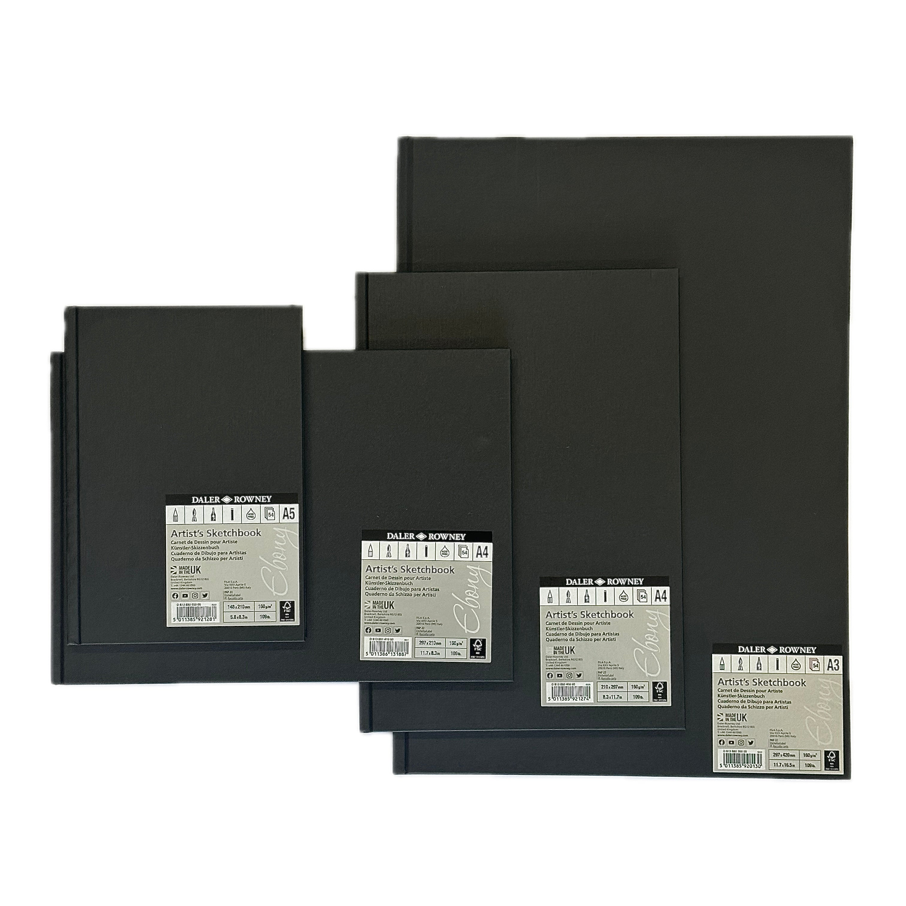 Daler-Rowney Ebony Hard Bound Artist's Sketchbook 160gsm