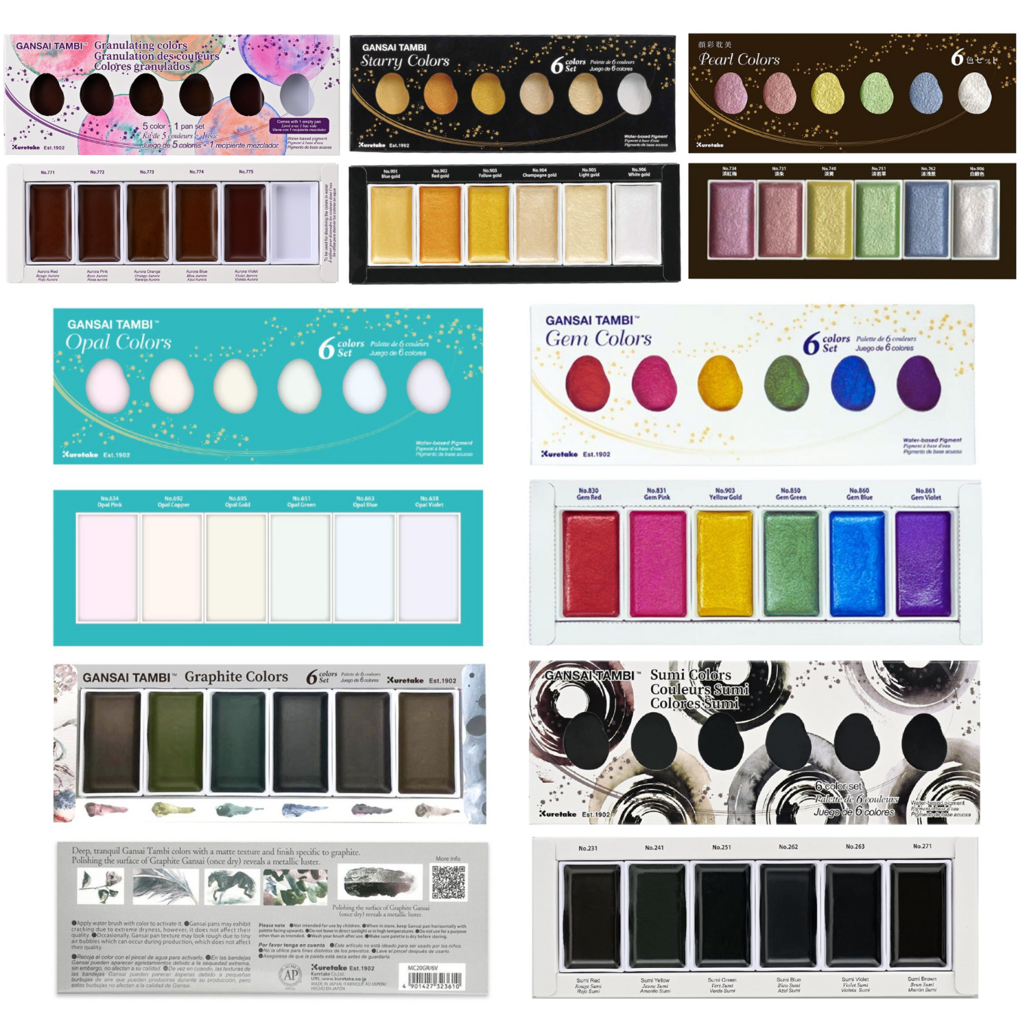 Kuretake Gansai Tambi Watercolour Sets