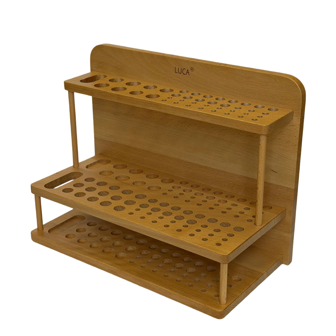 Luca Artist 2-Tier Wooden Brush Rack