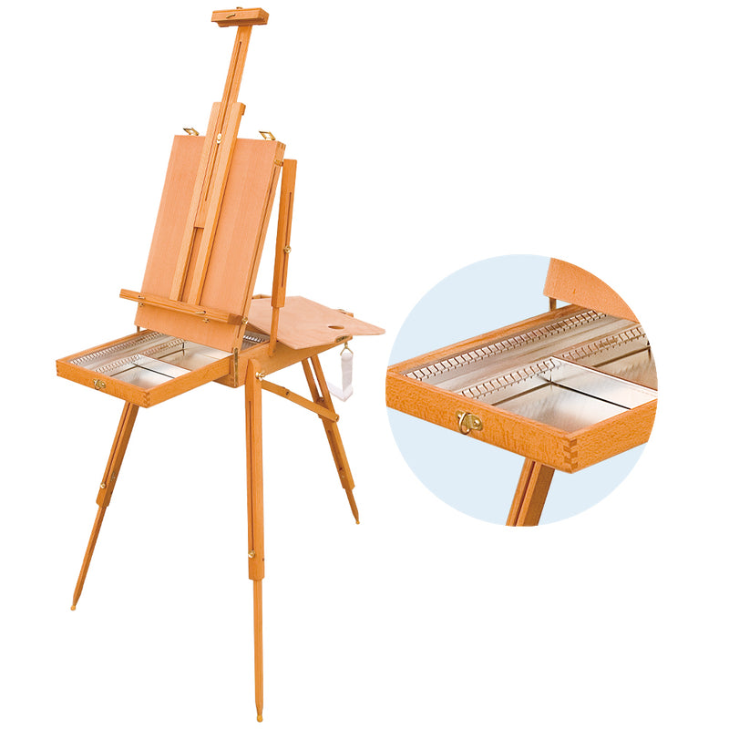 Luca French Box Easel with Wooden Palette & Shoulder Strap