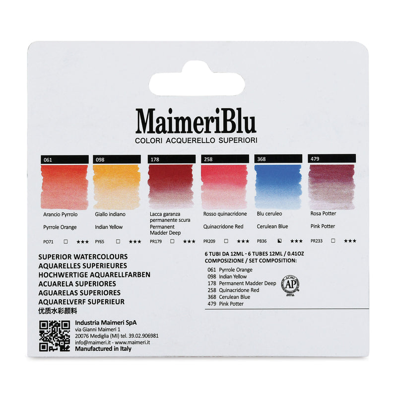 Maimeri Blu Artist Watercolour - 6 x 12ml Set Venice