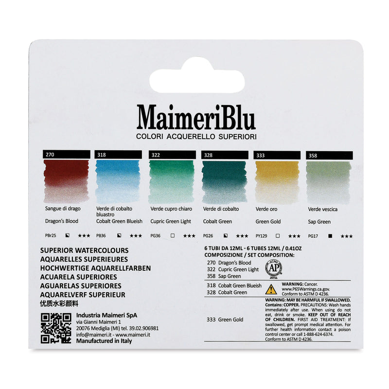 Maimeri Blu Artist Watercolour - 6 x 12ml Set Tuscany