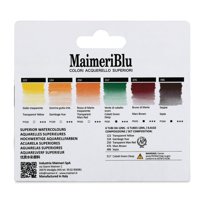 Maimeri Blu Artist Watercolour - 6 x 12ml Set Sahara