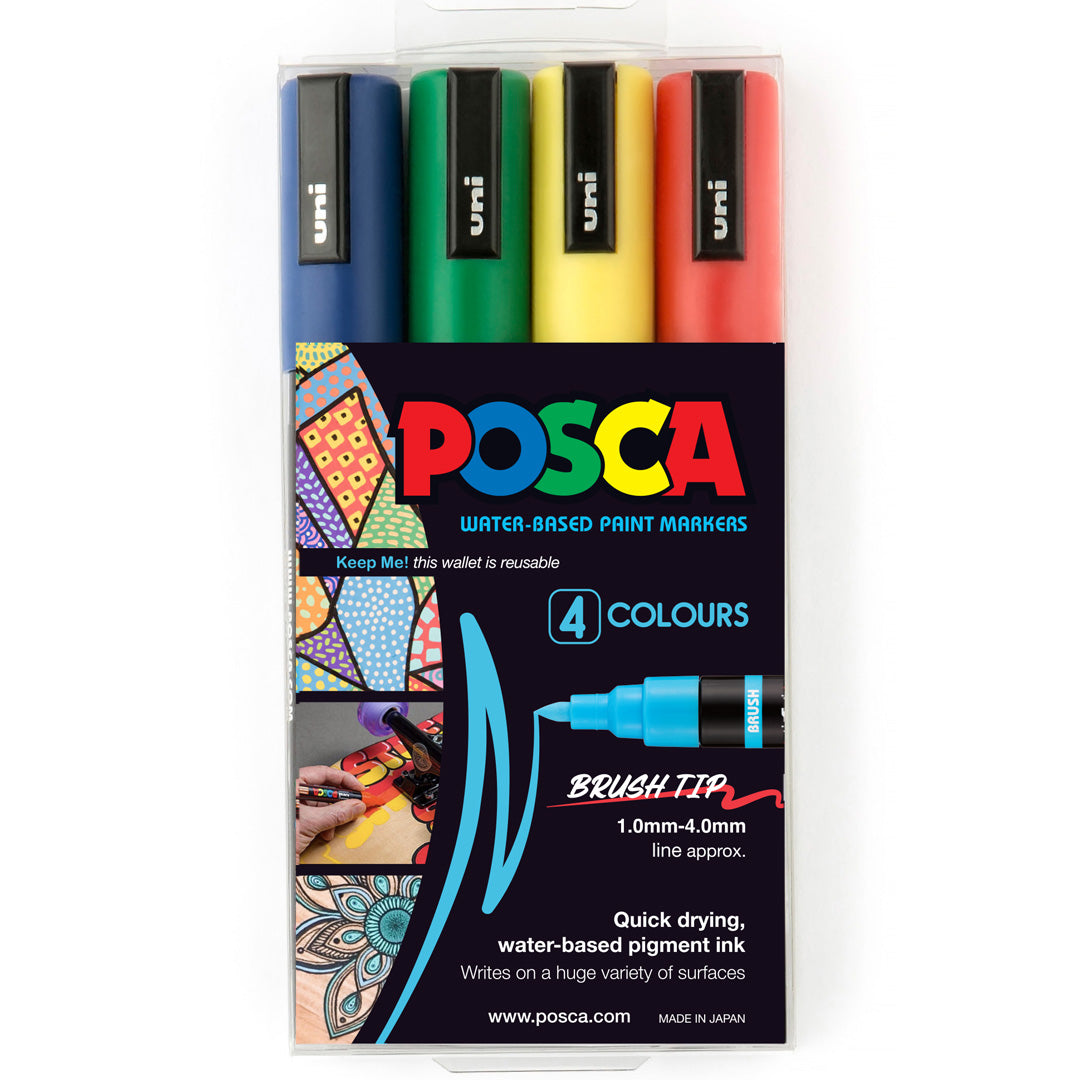 Uni POSCA Paint Marker Medium (1.0-4.0mm) Brush Tip