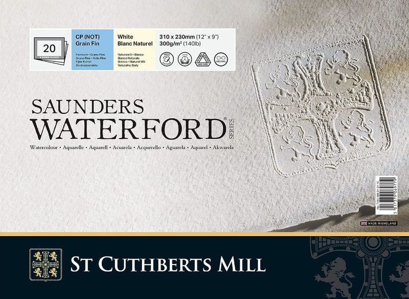 Saunders Waterford Watercolour Paper Blocks 300gsm 20 Sheets