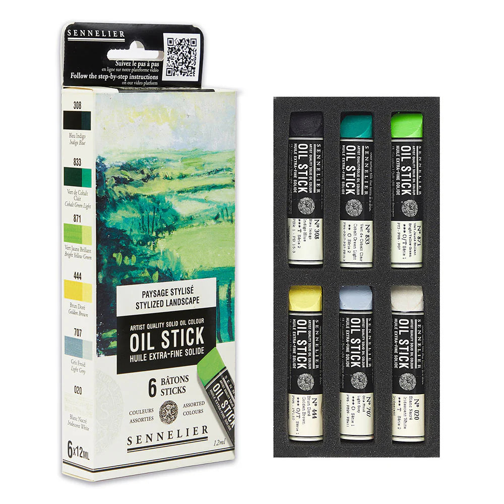 Sennelier Artists' Mini Oil Paint Sticks Set of 6 x 12ml
