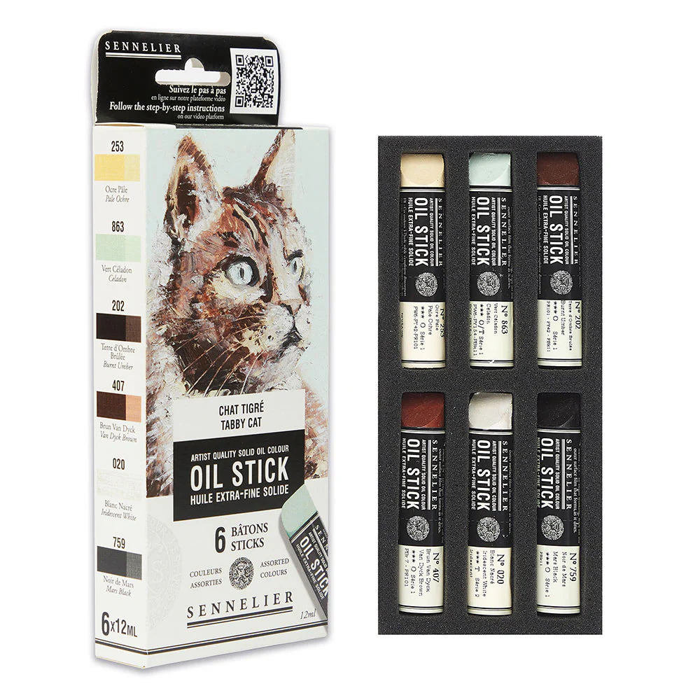 Sennelier Artists' Mini Oil Paint Sticks Set of 6 x 12ml
