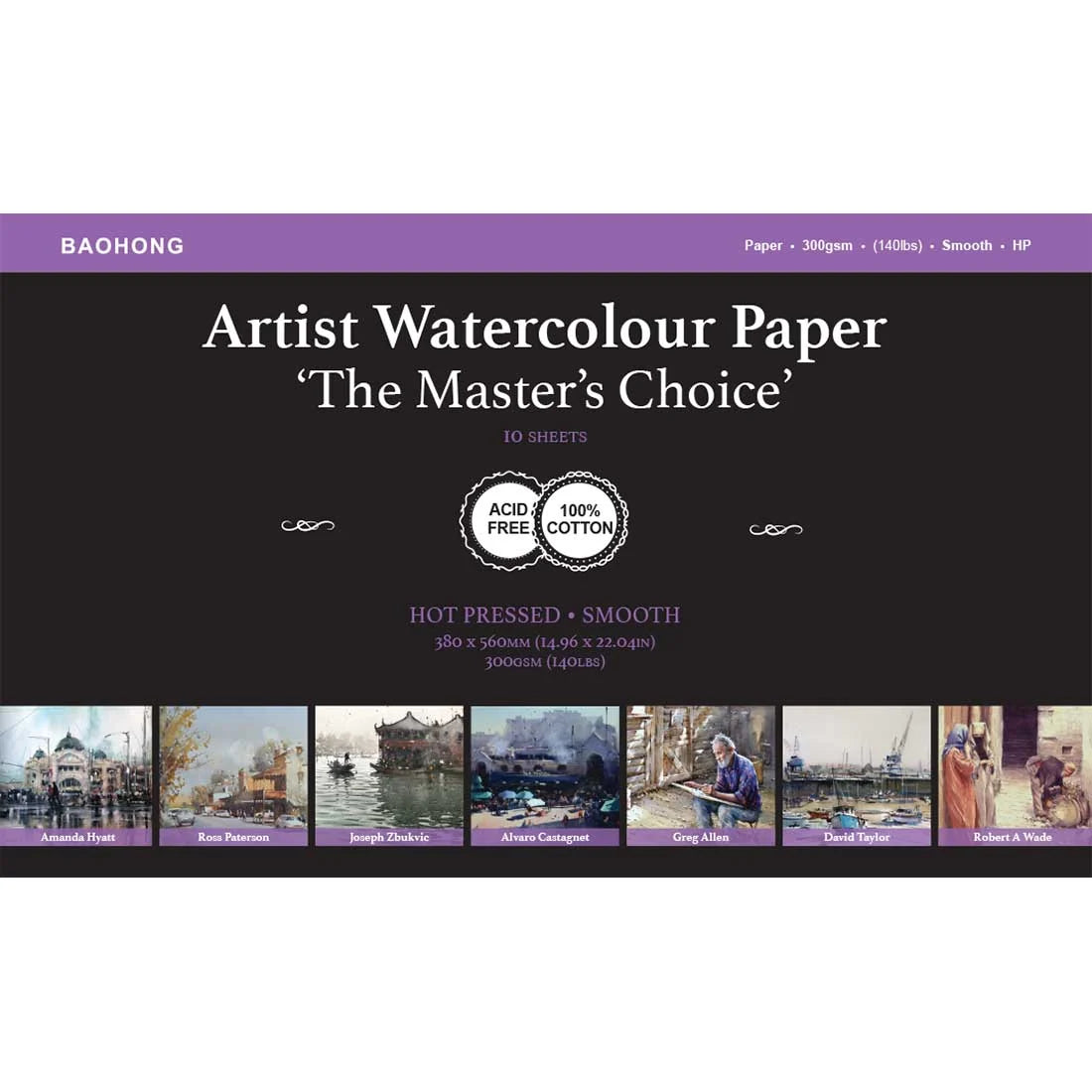 Baohong Masters Watercolour Paper Sheets 300gsm