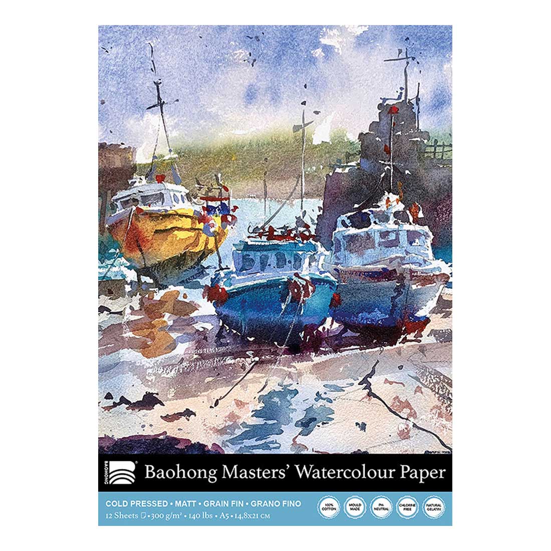 Baohong Masters Watercolour Paper Pads 300gsm 12 Sheets