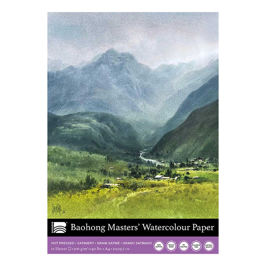 Baohong Masters Watercolour Paper Pads 300gsm 12 Sheets