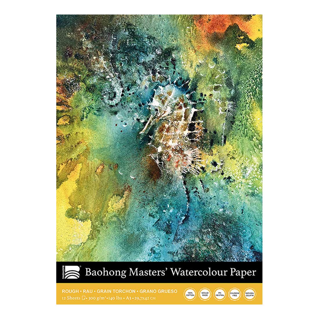 Baohong Masters Watercolour Paper Pads 300gsm 12 Sheets