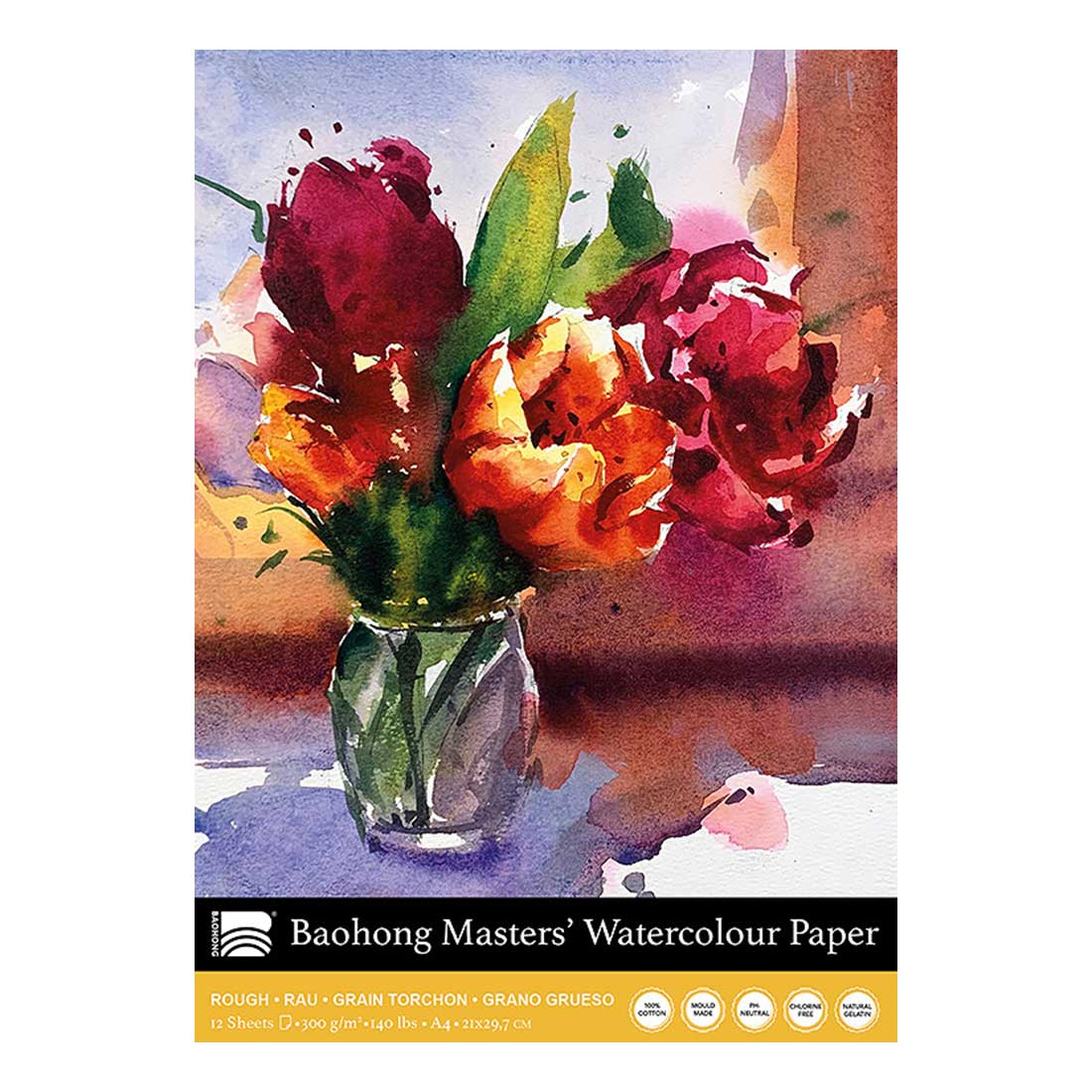 Baohong Masters Watercolour Paper Pads 300gsm 12 Sheets