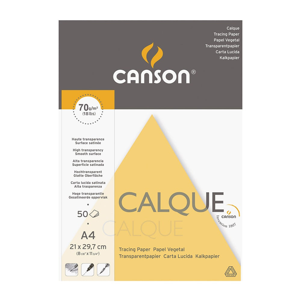 Canson Artists' Series Tracing Paper Pads 70gsm 50 Sheets