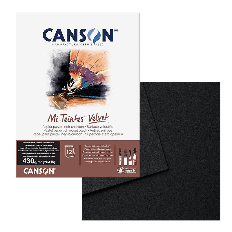 Canson Mi-Teintes Velvet Pastel Paper Pads 430gsm (12 Sheets)