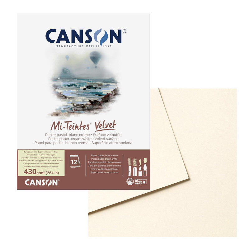 Canson Mi-Teintes Velvet Pastel Paper Pads 430gsm (12 Sheets)