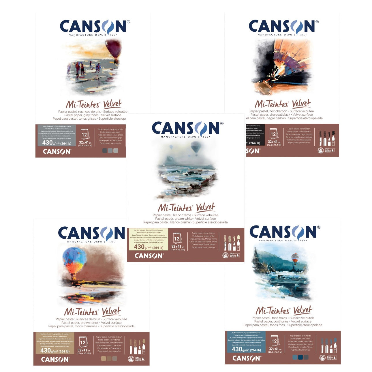 Canson Mi-Teintes Velvet - Blocco Carta Per Pastelli, 24x32 Cm, 430 G/m², 12 Fogli, Toni Freddi - Foto 7