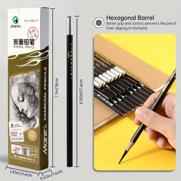 Marie's Charcoal Pencils Set of 12