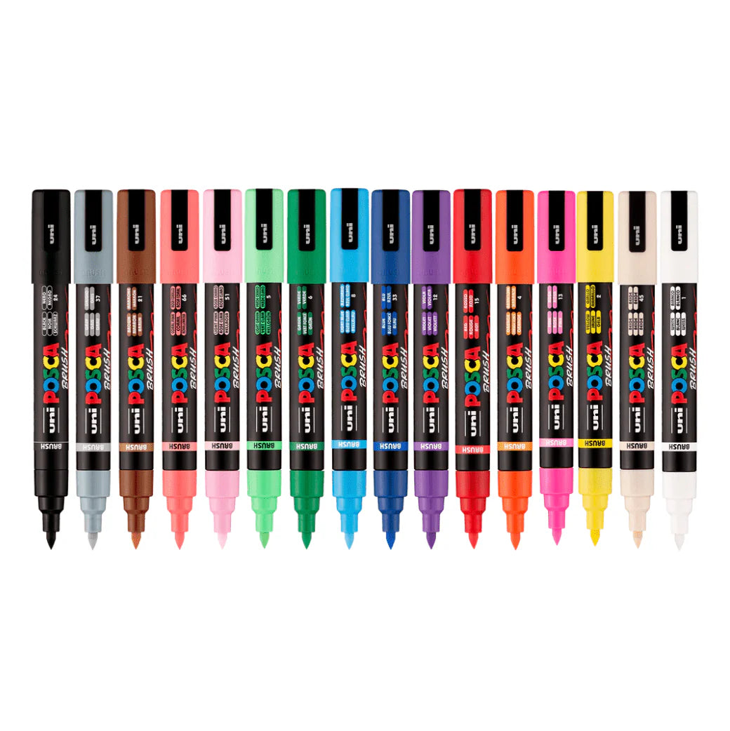 Uni POSCA Paint Marker Medium (1.0-4.0mm) Brush Tip