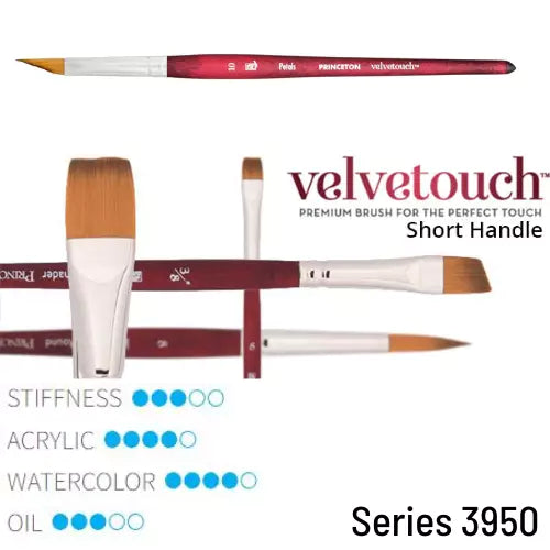 Princeton Velvetouch Series 3950 Premium Synthetic Blend Brush (Short Handle)