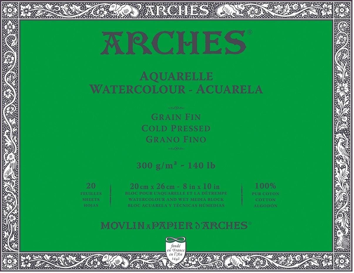 Arches 100% Cotton 300gsm Water Colour Blocks 20 Sheets - Art Supplies Australia