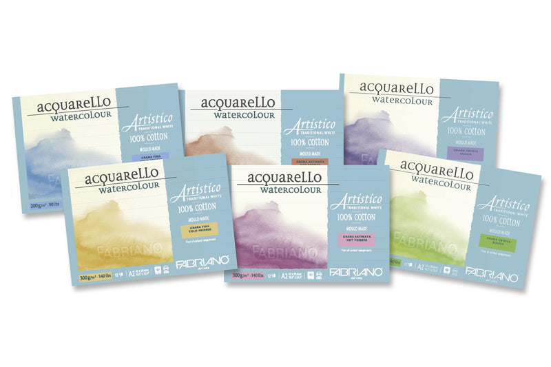 Fabriano Artistico 100% Cotton Water Colour Pads 12 Sheets - Art Supplies Australia