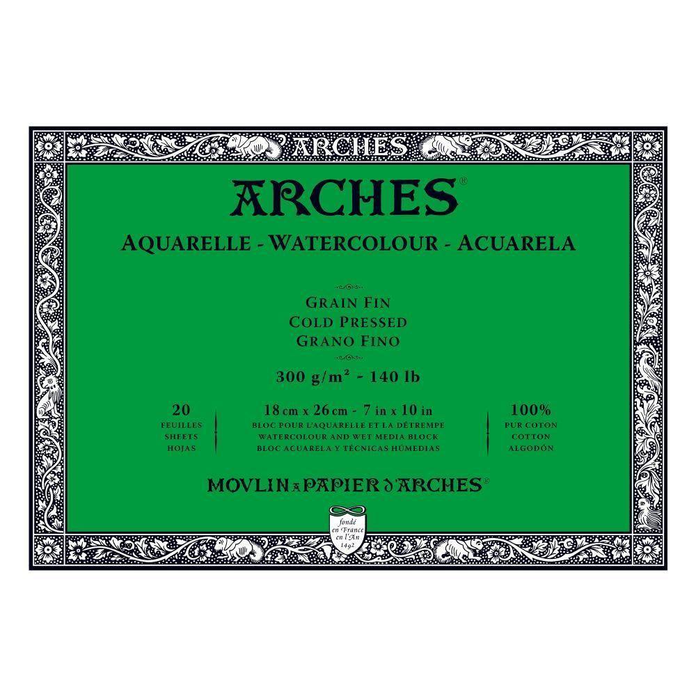 Arches 100% Cotton 300gsm Water Colour Blocks 20 Sheets - Art Supplies Australia